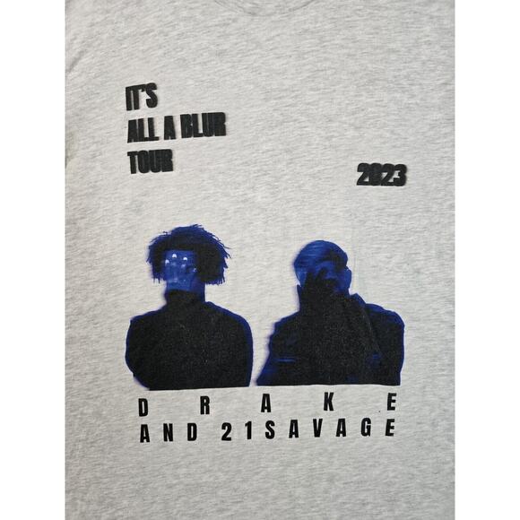 Drake & 21 Savage It's All A Blur Tour Shirt 2023 Men’s XL Rap Tee Hip Hop - Picture 3 of 8